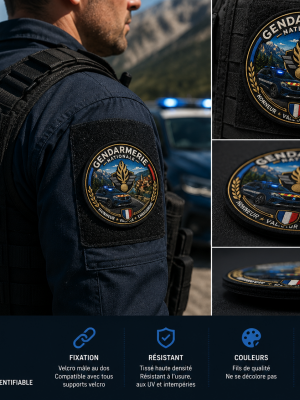Écusson PVC 3D Velcro - Gendarmerie Nationale