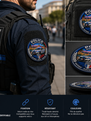 Écusson PVC 3D Velcro - Police Municipale